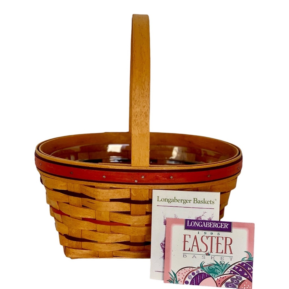 Longaberger 1995 Easter Basket w/ Stationary Handle & Protector
